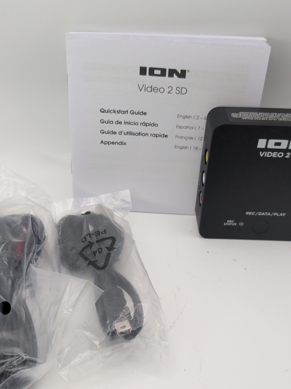 ION VIDEO 2 SD STANDALONE VHS CONVERSION RECORDER HDMI 2GB MICRO SD CARD (J)